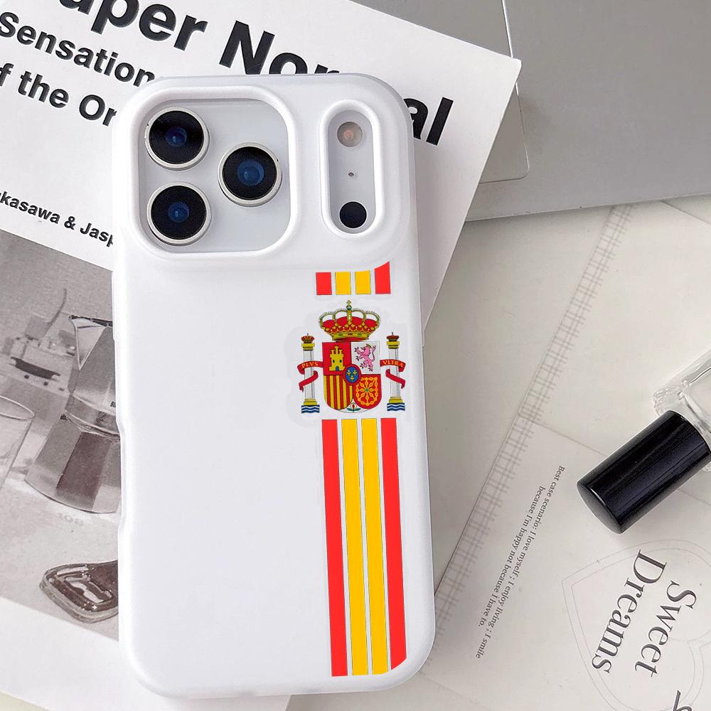 Apple Iphone 15 - เคสโทรศัพท์ลายโลโก้สเปน สีแดงเหลือง สำหรับ iPhone 17 16