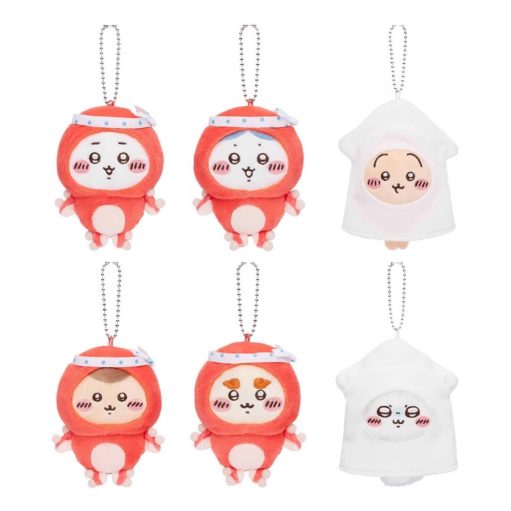 Phone Accessories Charms - พวงกุญแจตุ๊กตาอาหารทะเลบาร์บีคิวสไตล์อนิเมะญี่ปุ่นน่ารัก ปลาหมึกยักษ์และปลาหมึกยักษ์น้อย อุซางิ ฮาจิวาระ จิอิคาวะ จี้ห้อยกระเป๋า